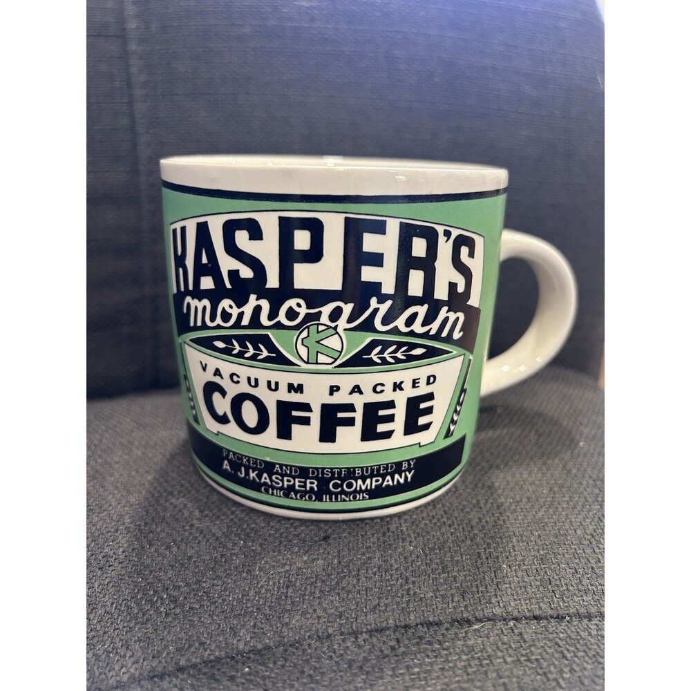 Vintage Yester Year Brand By Westwood Kasper's Monogram Coffee Cup Mug 1992